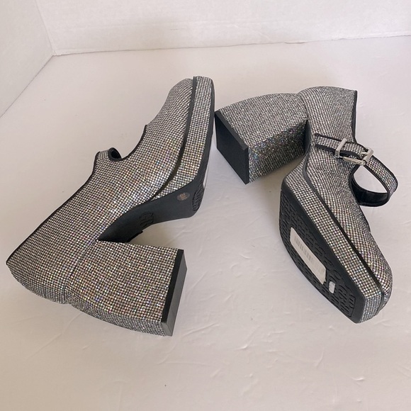 Gianni Bini GB Night Glitter Sparkly Disco Ball Platform Mary Jane Pumps Size 8 - Picture 7 of 7